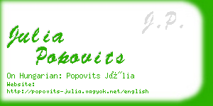 julia popovits business card